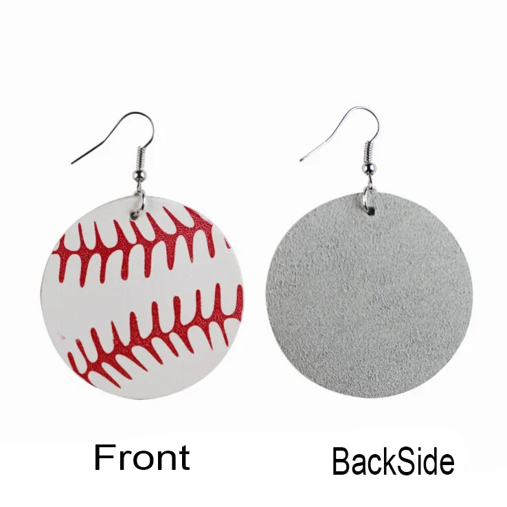 2020 горячие продажи виды ПУ кожа мяч печати серьги капли оптом кожаный