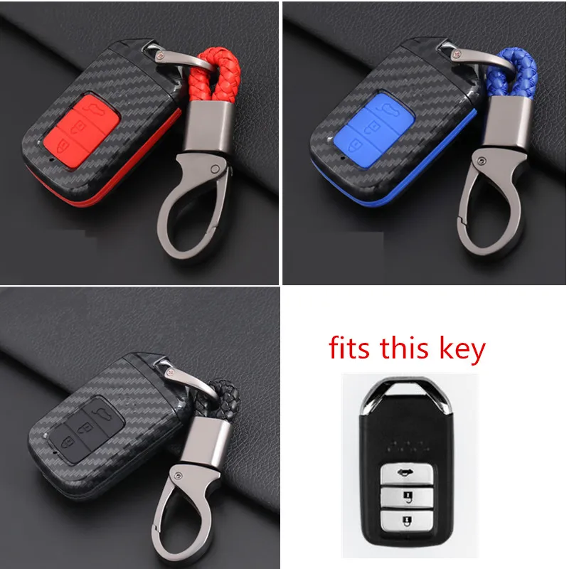 Чехол для автомобильного ключа из ABS-углеродного волокна и силикагеля Honda Civic CR-V