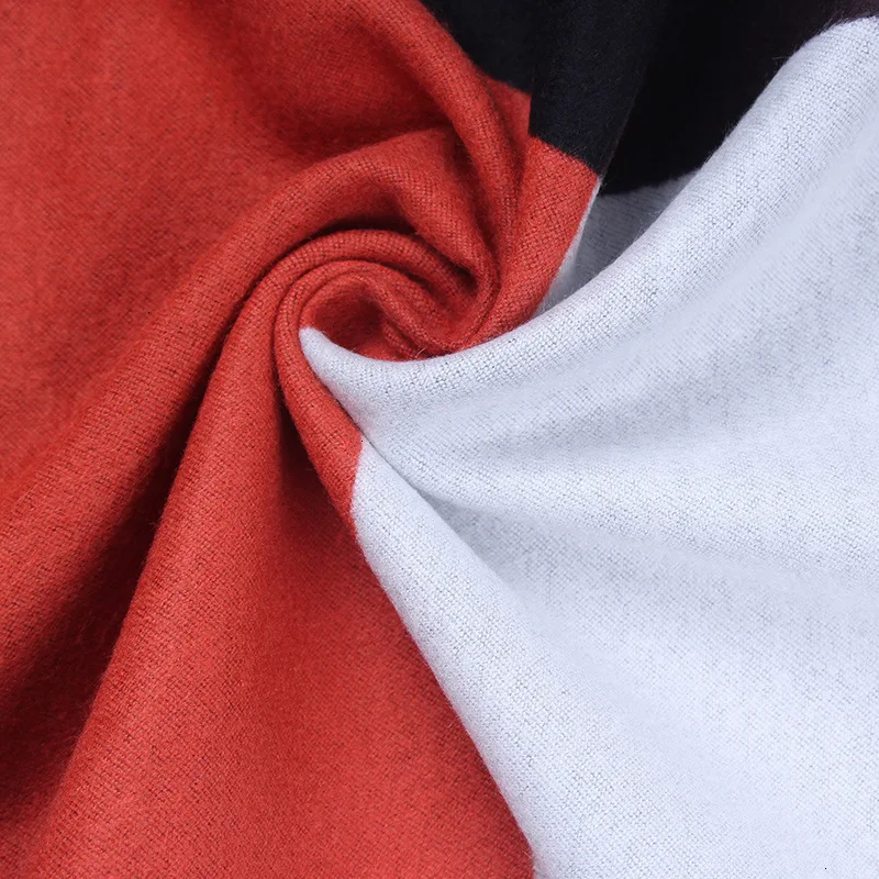 Зимний мужской шарф с цветными блоками имитирующий кашемировый теплый