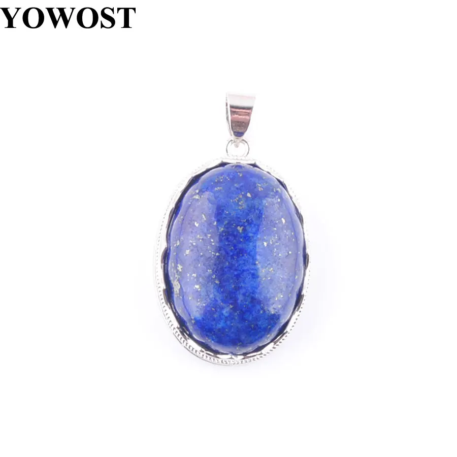 Овальный бисер YOWOST из натурального Lapis Lazuli Ювелирное Украшение в форме подвески 1