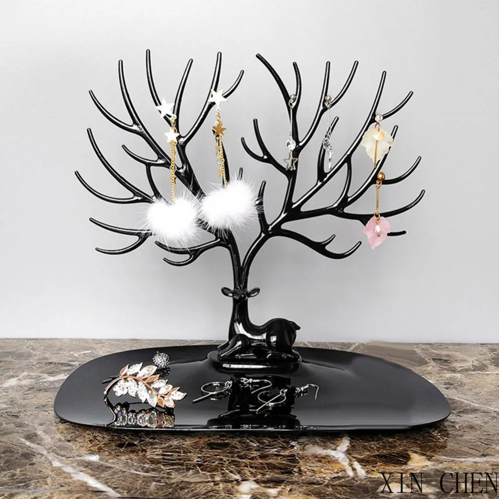 

fine Jewelry Pendant Earrings Necklace Display Stand High Quality Deer Head Jewelry Display Stand Organizer Make Up Decoration