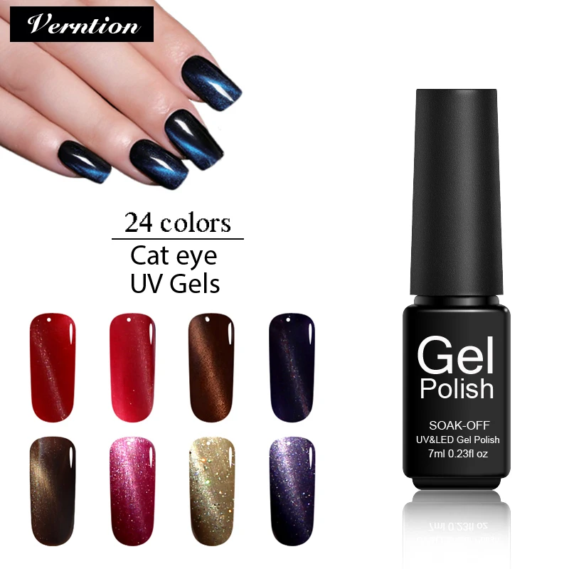 Гель-лак Verntion 7 мл Цветной для ногтей отмачиваемый светодиодный гель УФ-лампа