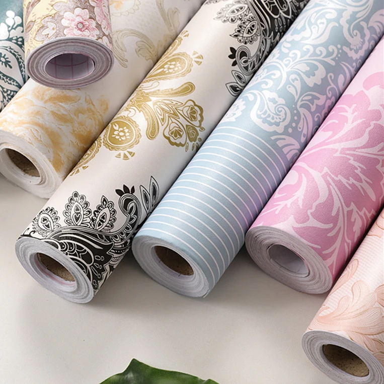 

American style non woven fabric retro self adhesive wallpaper 3D garden flower bedroom living room wallpaper Roll wallpaper Y85