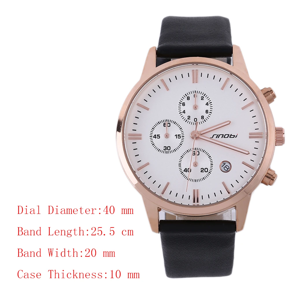 

9629 Fashion Multifunction Mens Wrist Watches PU Leather Watchband Top Luxury Brand Males Quartz Watches for men