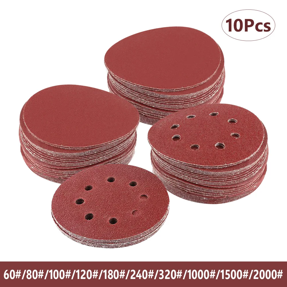 

10 шт., шлифовальные диски, 8 отверстий, 5 дюймов, 60-2000