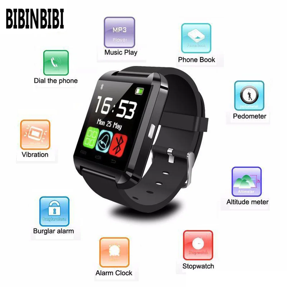 Умные часы Reloj Inteligente U8 портативные смарт с Bluetooth шагомером будильником для Android и