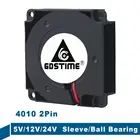 2 шт., вентилятор для 3D-принтера, 40 мм, 4010, 5 В, 12 В, 24 В, 40x40x10 мм, 4 см