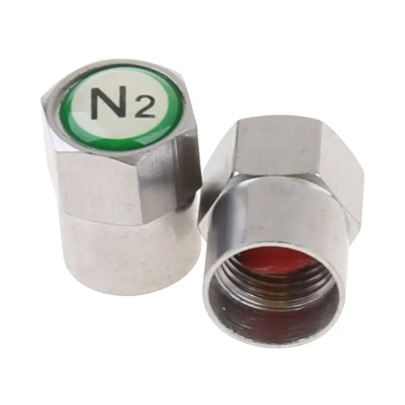 2 шт./компл. Chrome Авто Система контроля давления в шинах клапана Шапки N2 азота шин