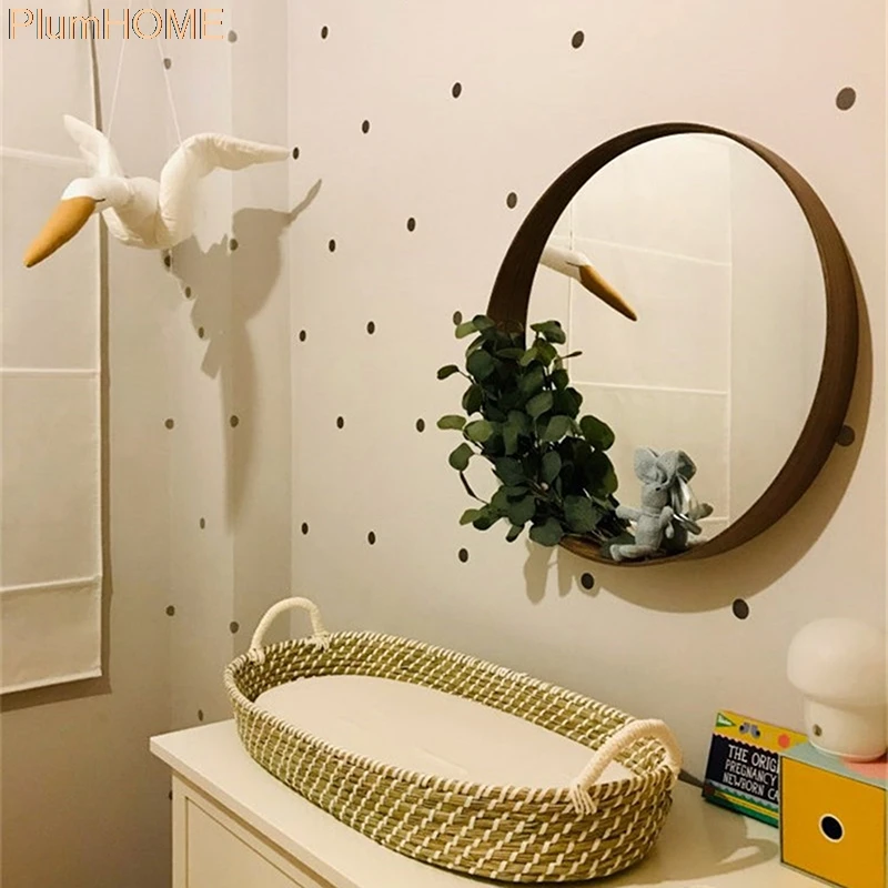 

Creative Wall Button Swan Plug Filled Doll Dust Family Bedroom Children's Room Decor Button Ornaments Baby Resting Kisses