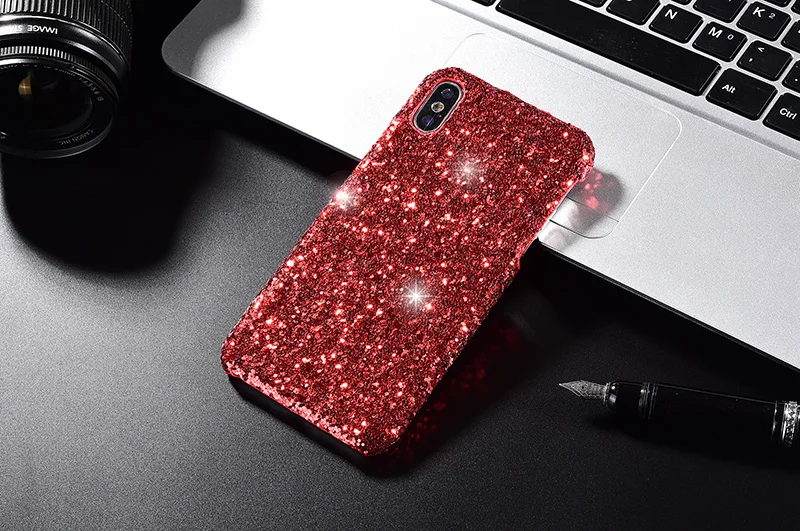 Роскошный блестящий чехол для телефона iPhone X XS Max XR Тонкий силиконовый с рисунком 7