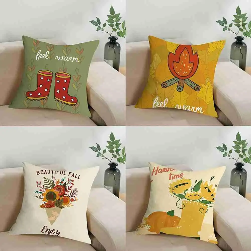 

Cartoon Hand-painted Printing Cushion Cover Sofa Throw Pillowcase Car Home Decoration Pillowcase 45cm*45cm New