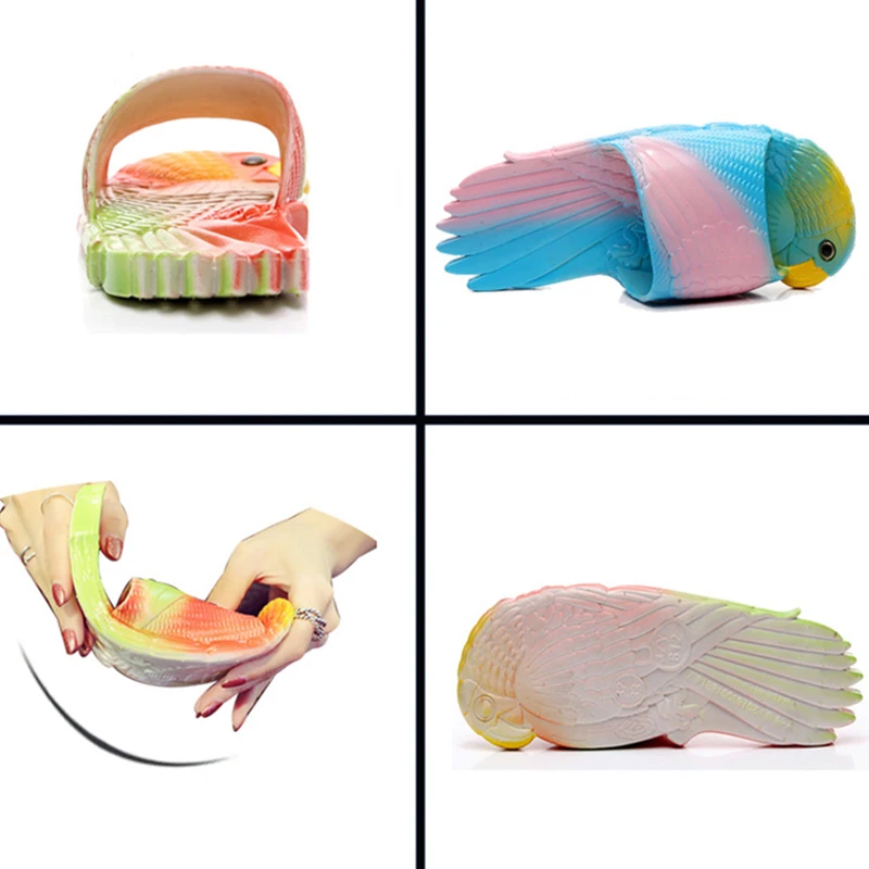 

Summer Shoes For Women Fashion Parrot Animal slippers Candy colors house slippers for women Vacation flat beach slippers 2021