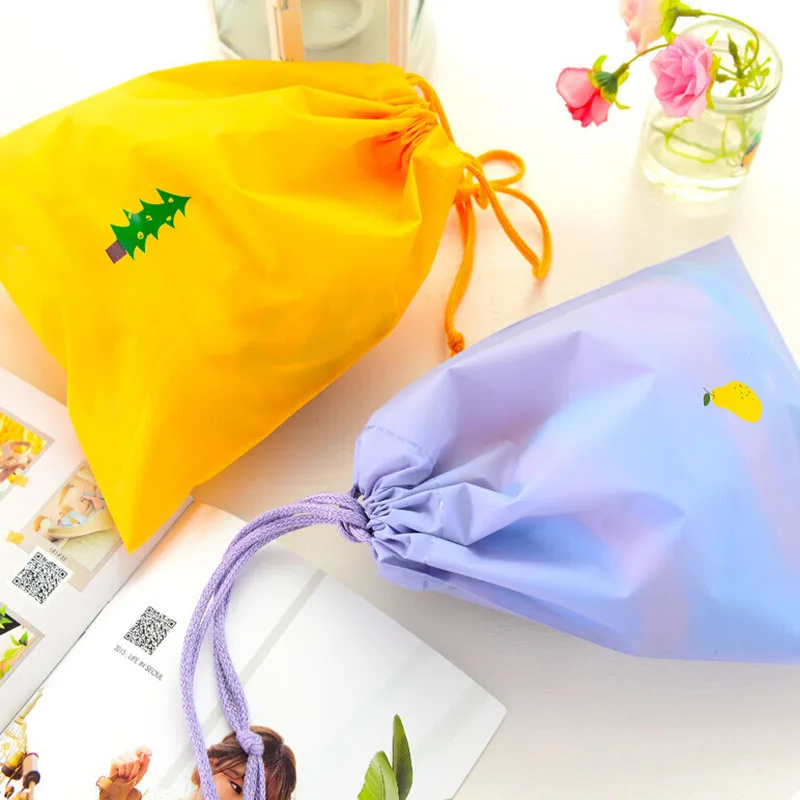 Милая мультяшная цветная сумка со шнурком переносная дорожная для хранения