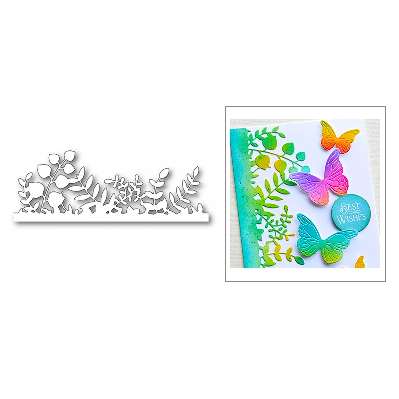 Новинка 2020 трафарет с кружевными краями и листьями для резки металла сделай сам