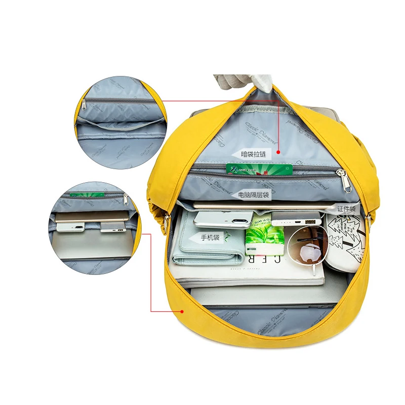 Женский школьный рюкзак Macarons водонепроницаемый большой дорожный на плечо для