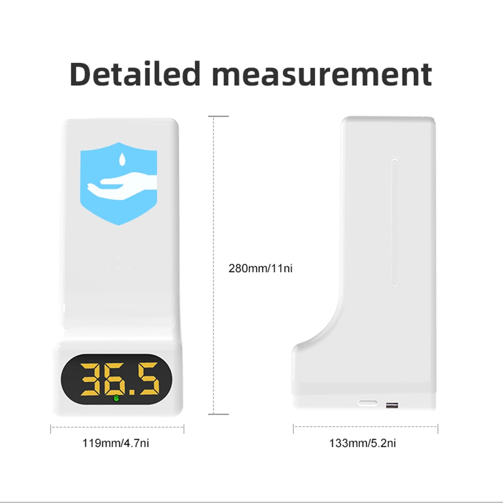

Wall Mounted Thermometer with Hand Soap Dispenser K9 Automatic Temperature Measurement and Disinfection Device