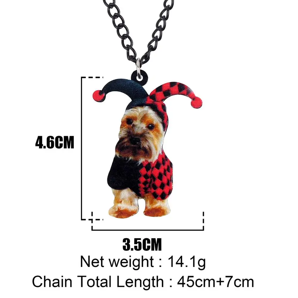 Акриловое ожерелье WEVENI для Хэллоуина йоркширский терьер собака Джокер чокер