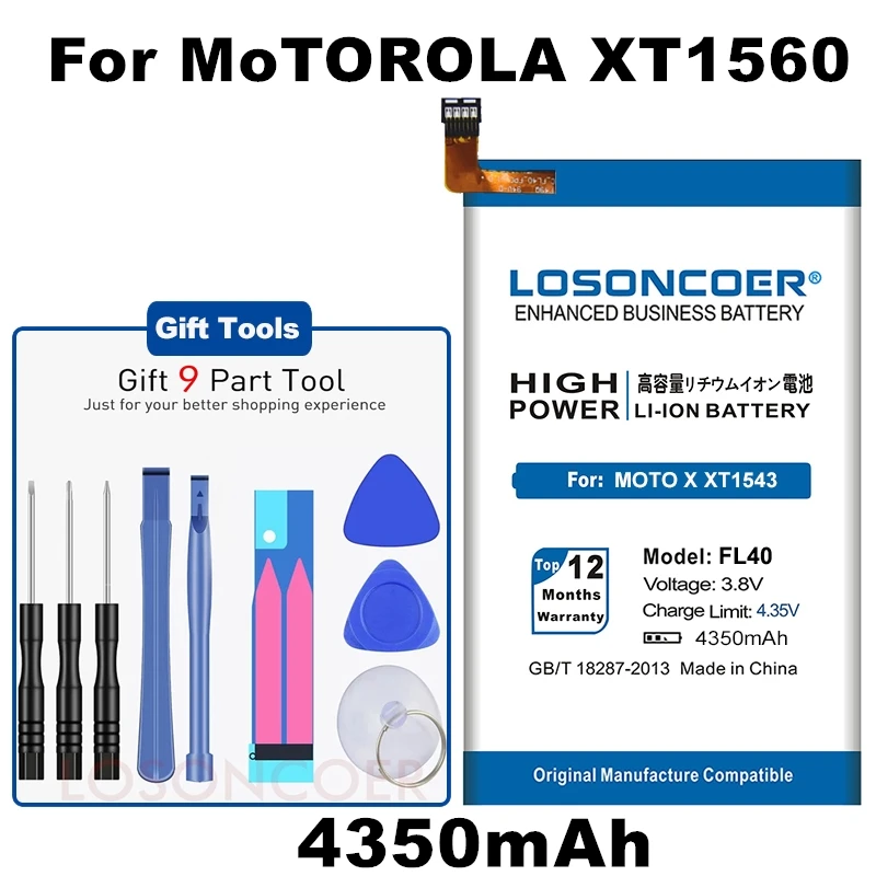 LOSONCOER 4350 мА/ч, FL40 для Motorola Moto X 3A Moto X Play Dual XT1543 XT1544 XT1560 XT1561 XT1562 XT1563 XT1565 батарея