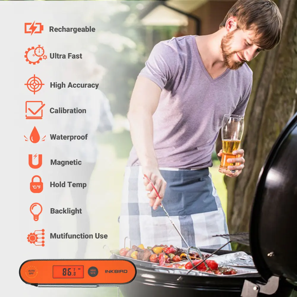 inkbird food thermometer kitchen thermometer digital thermometer instand readout meat thermometer bbq kitchen cooking gadgets free global shipping