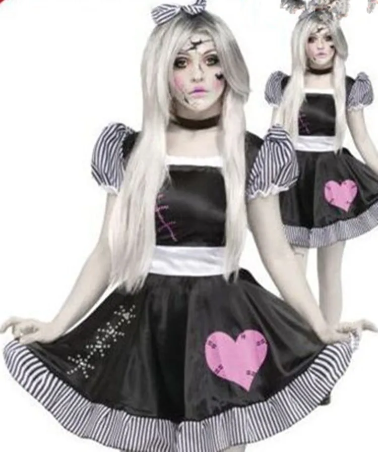 Кукольные костюмы вуду на Хэллоуин для женщин свадебное платье призрака невесты