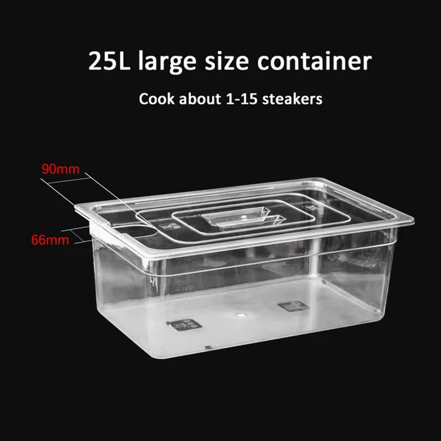 11L Collapsible Sous Vide Container with Lid - Hinged Cooker Tub for  Circulators, Culinary Container for Sous Vide Cooking