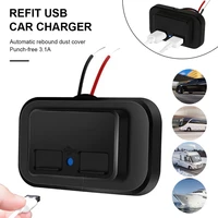 new dual usb car charger socket 12v24v 3 1a 4 8a usb charging outlet power adapter for motorcycle camper truck atv boat car rv