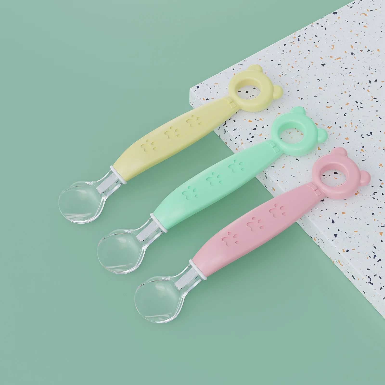

2pcs Baby Spoons Silicone Toddler Spoon Fork Food Feeder BPA-Free Self Feeding Baby Utensils Set with Suction Base for 6+ Months