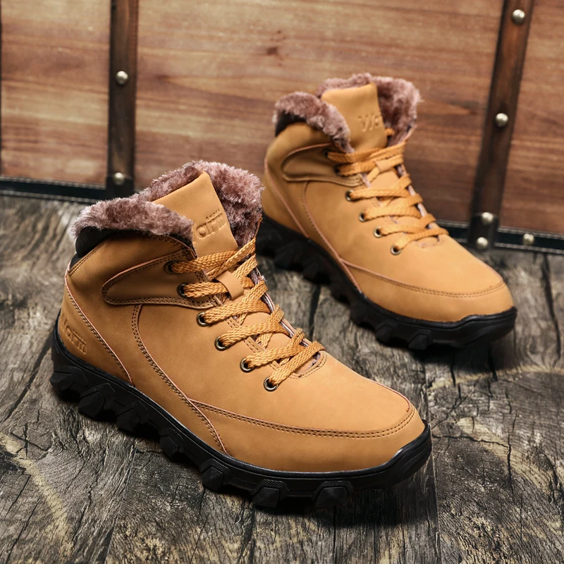 Мужские ботинки Теплые зимние Martin на меху Кожаная зимняя обувь Ботильоны Мужская