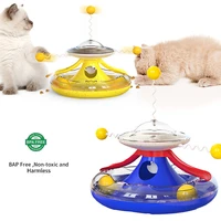 biemlerfn 5 in 1 tumbler track cat turntable leaky feeding toy multi functional grocery dispenser fun baseball interactive toy