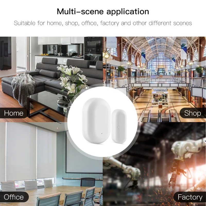 Tuya Smart ZigBee Window Door Sensor Gate Detector Security Alarm System Life App Work With Zigbee Hub Alexa Google Home | Электроника
