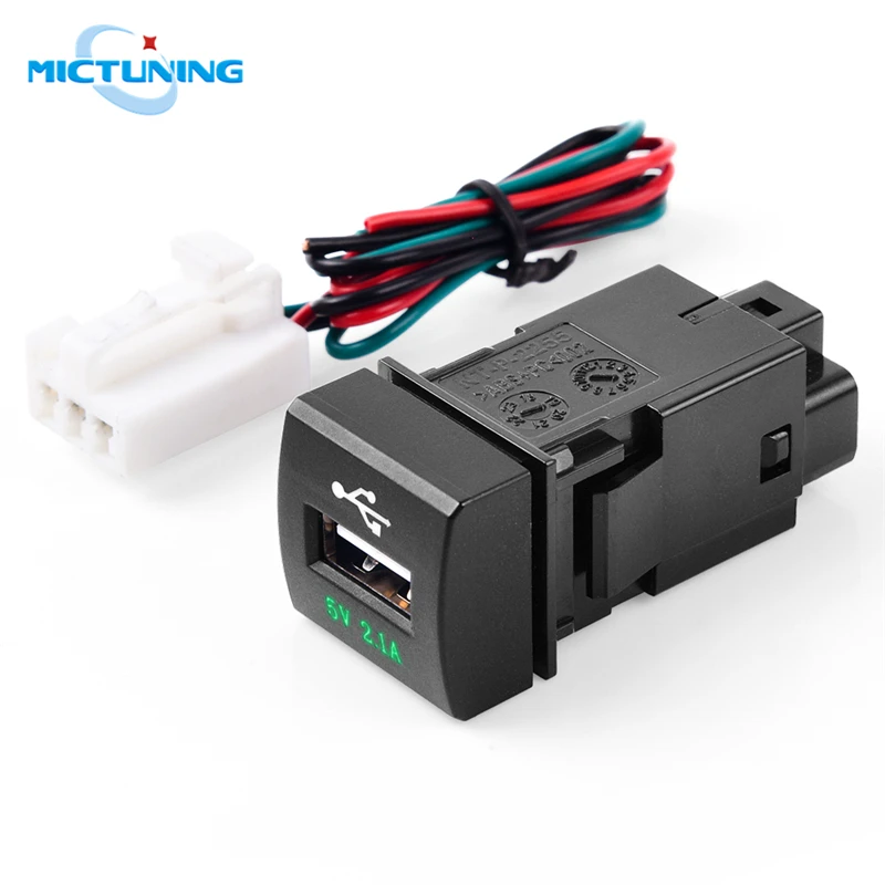 MICTUNING 2.1A USB быстрое автомобильное зарядное устройство со светодиодным индикатором, светильник для быстрой зарядки, универсальный для телефонов, планшетов, моделей Toyota