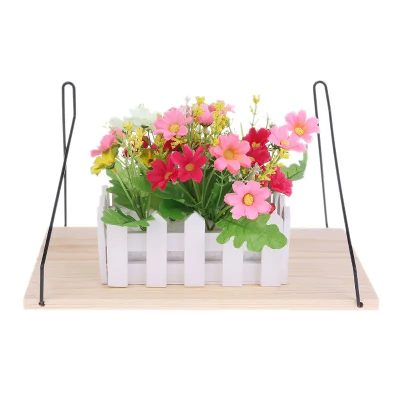 Деревянная настенная книжная полка для хранения цветочных горшков висящие полки