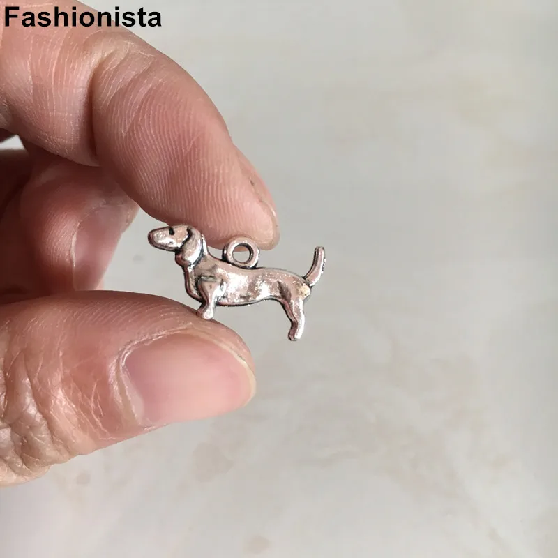 100 шт.-металл корги античное серебро-цветов и браслетыв комплекте кулон с милой