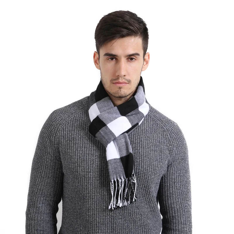 Sparsil зимний мужской кашемировый шарф в стиле пэчворк мягкое мужское одеяло