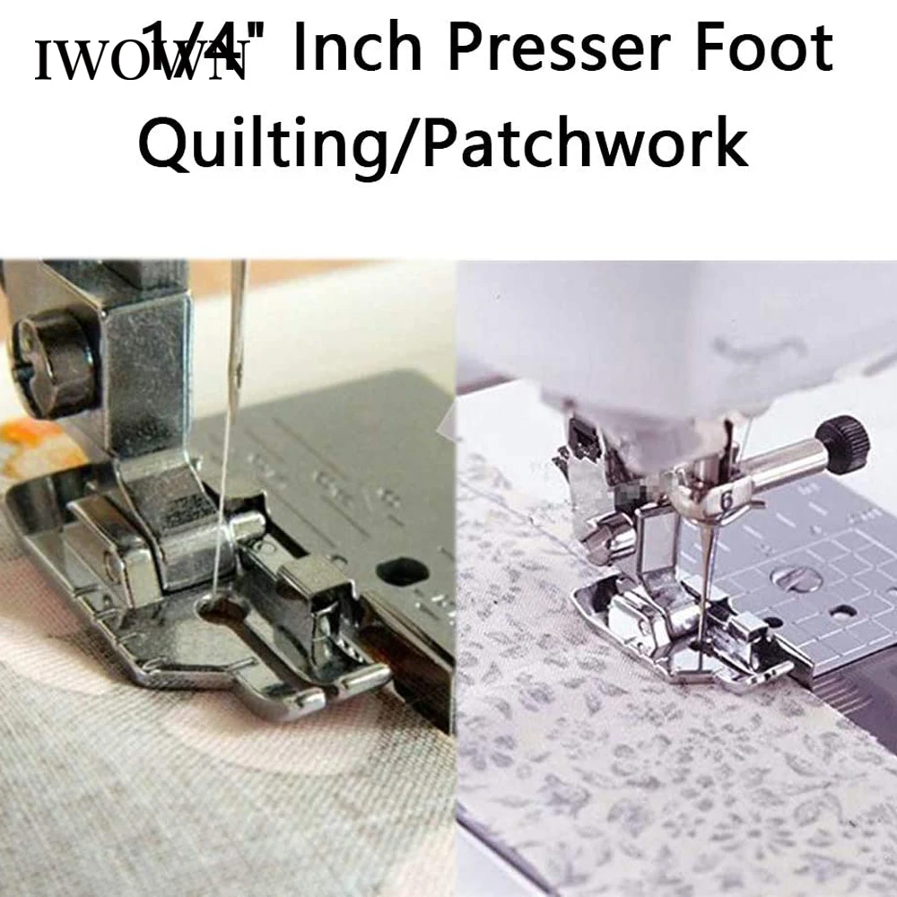 

1/4 inch Quilting Patchwork Presser Foot with Edge Guide 1/4 Clear View Quilting Presser Foot Fit for Low Shank Sewing Machine