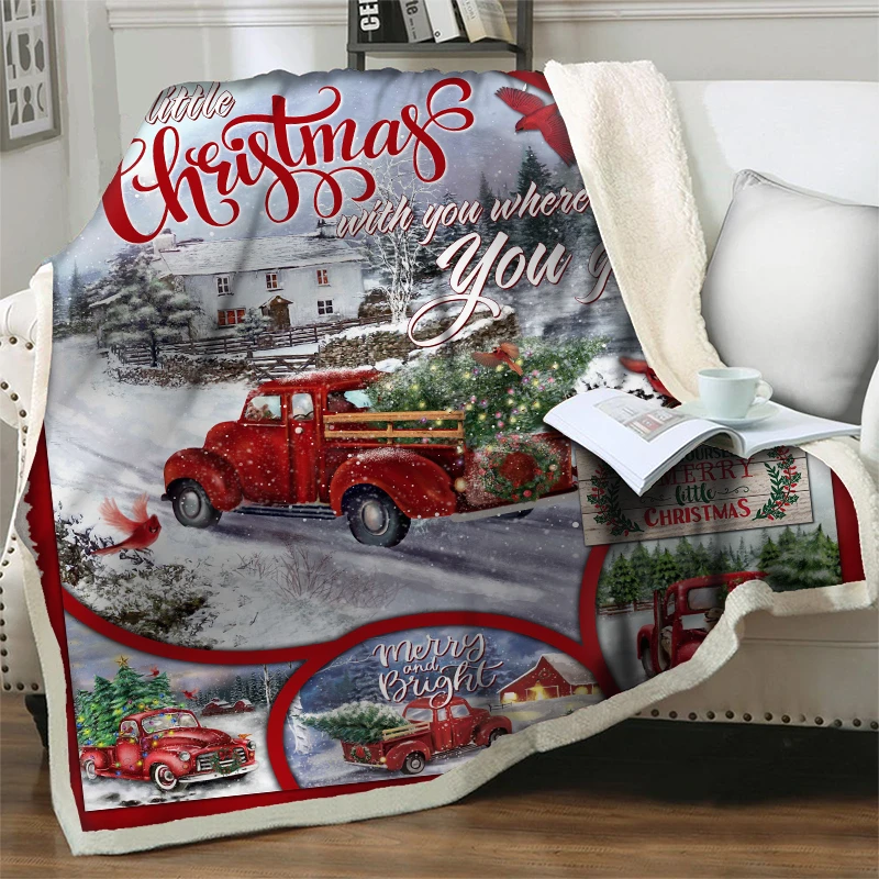 Fashion Merry Christmas Home Decor New Year Gift Picnic Travel Office Nap Quilt Cover