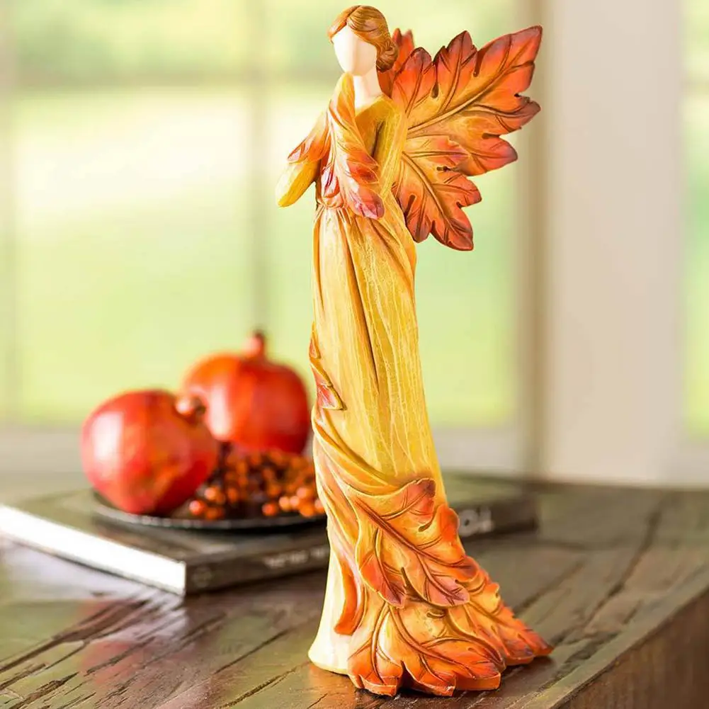 Молитвенный ангел скульптура Осеннее украшение ручная роспись креативная