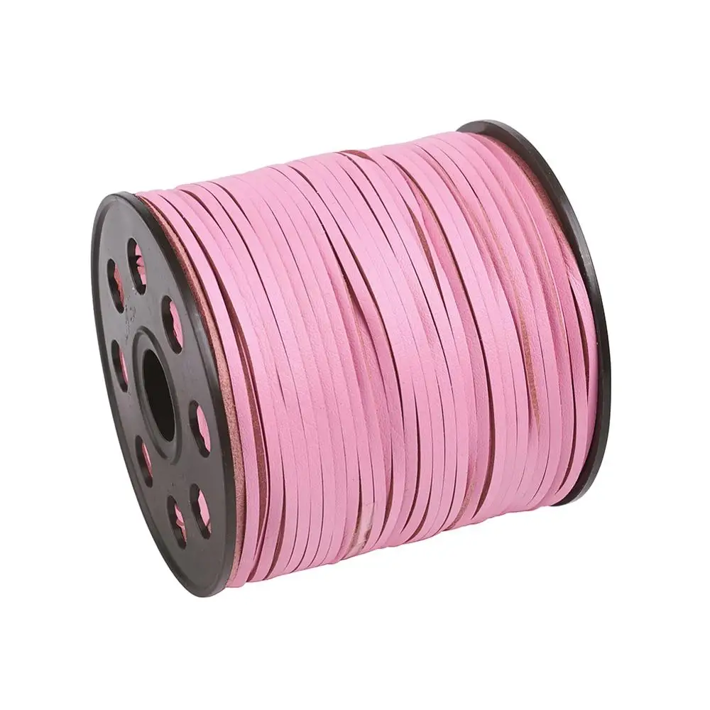 PearlPink 90 м/рулон шнура из искусственной замши одностороннее покрытие из искусственной кожи для самостоятельного изготовления ювелирных изделий браслет и ожерелье 2,7x1,4 мм - Цвет: PearlPink