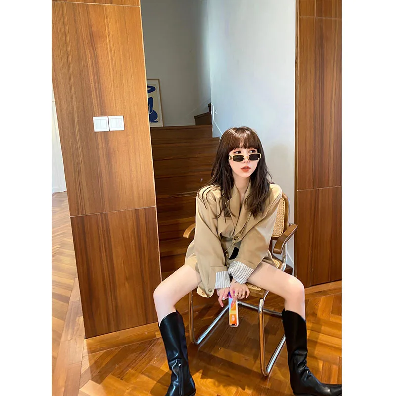 

2021 spring and autumn new Korean version of the suit women's waist was thinner British fashion all-match casual jacket