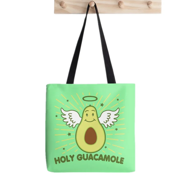 

Women Shopper bag holy Guacamole Printed Kawaii Bag Harajuku Shopping Canvas Shopper Bag girl handbag Tote Shoulder Lady Bag