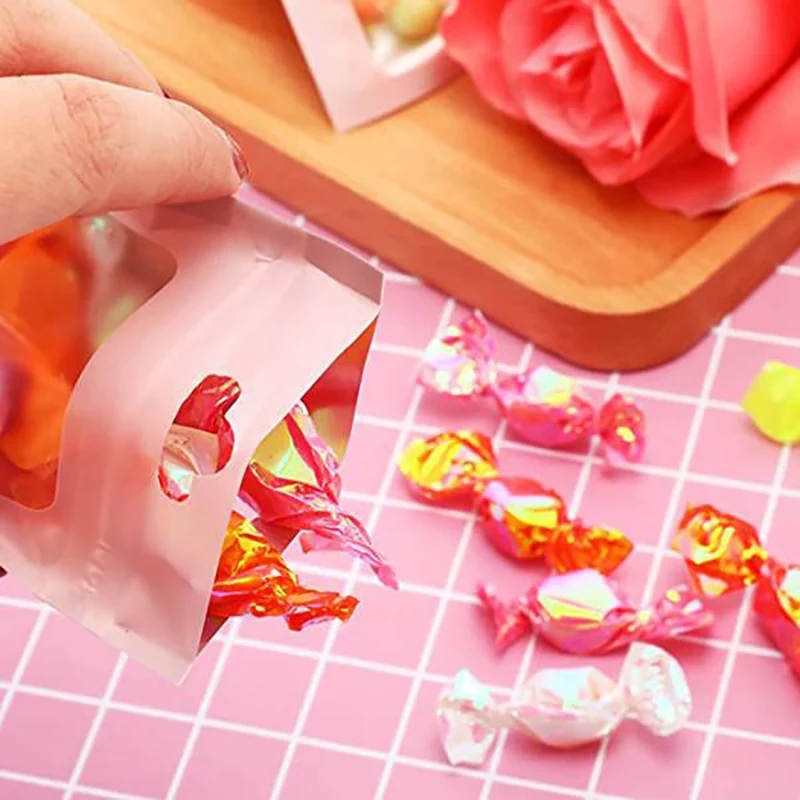 

100 Pieces Resealable Food Storage Bags with Clear Window Pouch for Food Self Sealing Storage Supplies,10.5X15cm