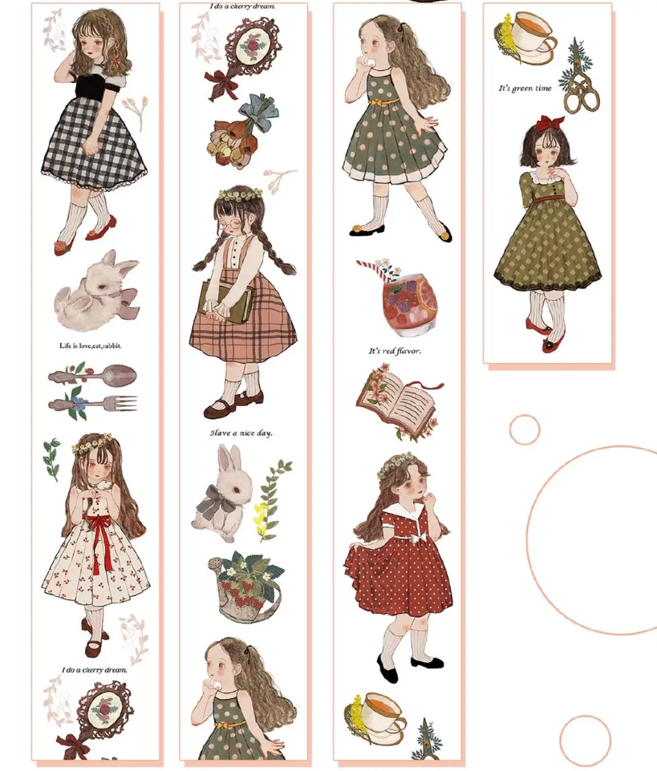 

Little Flower Dress Washi Tapes Bullet Journal Masking Tape Adhesive Tape DIY Scrapbooking Washi Stickers