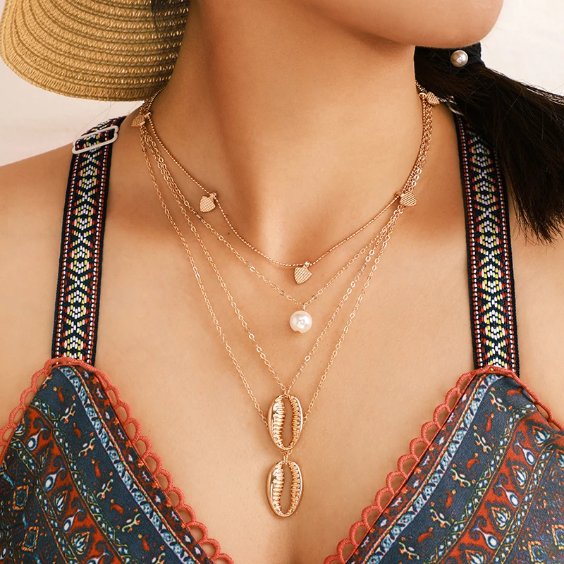 Цепочка Женская многослойная с подвеской чокер в богемном стиле Свадебная и