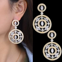 new fashion indian earrings jewelry for women dangle earrings cubic zirconia inlaid pendant earrings boucle doreille femme 2021