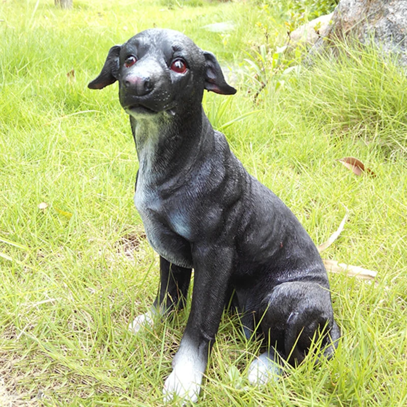 Декор для дома и сада Статусная полимерная собака Искусственная черная