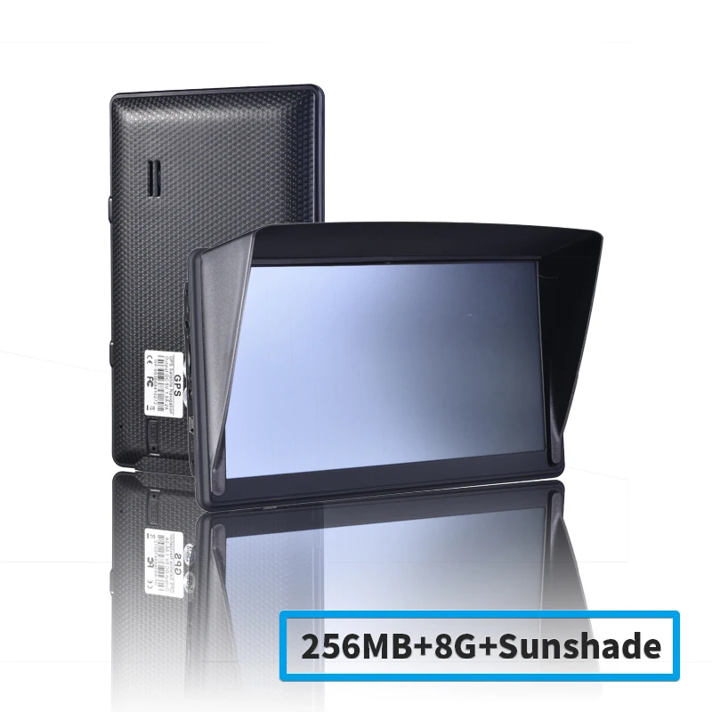 Автомобильный GPS навигатор HD 7 дюймов FM 8G + 256MBRAM Sunshade Bluetooth AVIN новейшие карты Европы
