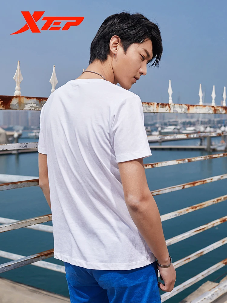 Xtep Мужская футболка с коротким рукавом бесплатная доставка новинка белая для