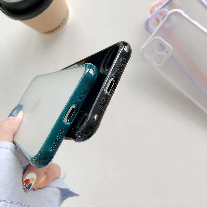 

Frosted Transparent Phone Case For iPhone 11 12 Pro Max 8 7 6 6s Plus Xr XsMax X Xs SE 2020 12 Color Shockproof Matte Back Cover