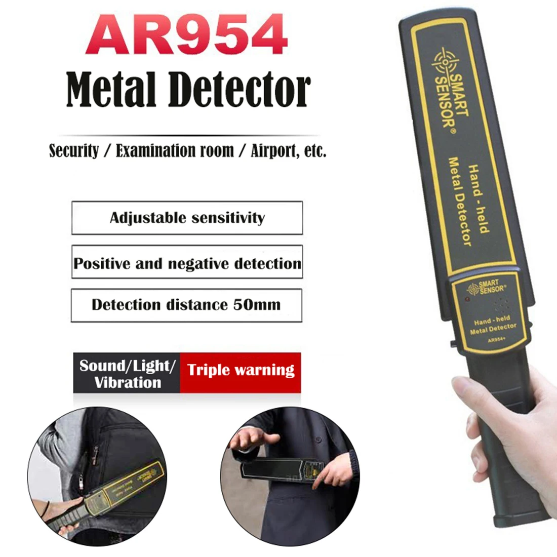 

Handheld metal detector Gold Pinpointer Metal Detector High Sensitivity Scanner Hunter Tool Smart Sensor AR954 Vibration