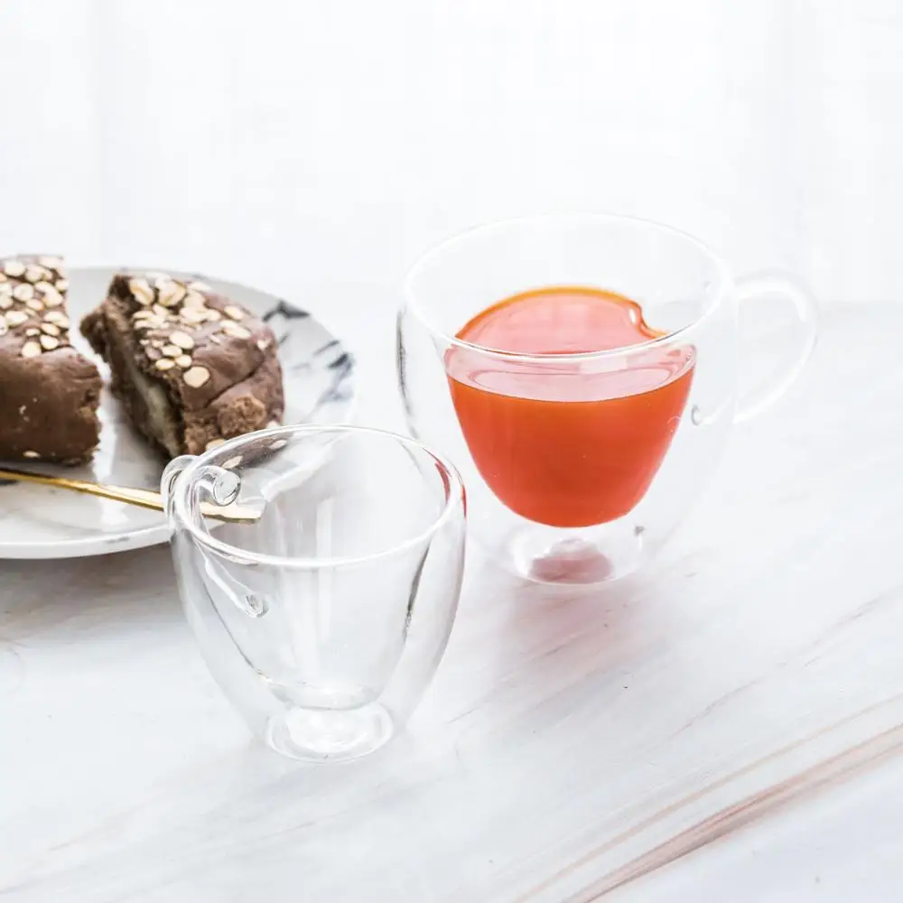 Стеклянная кружка в форме сердца с ручкой чашка для молока сока воды посуда дома